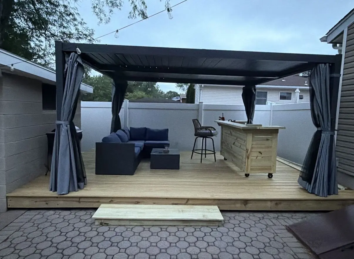 Deck staining pergola in Hazlet NJ