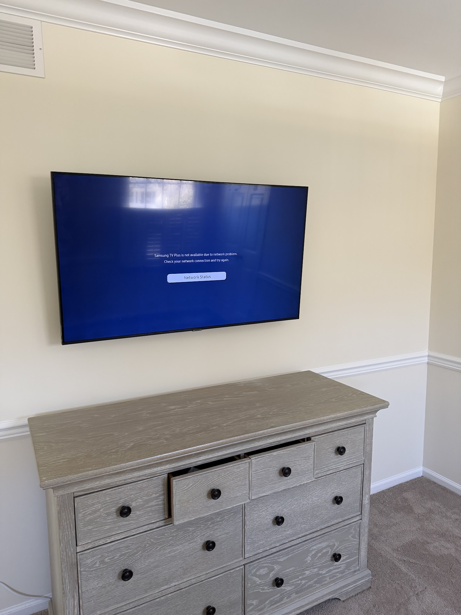 Bedroom TV wall mount installation in Howell NJ by Enjay Improvements