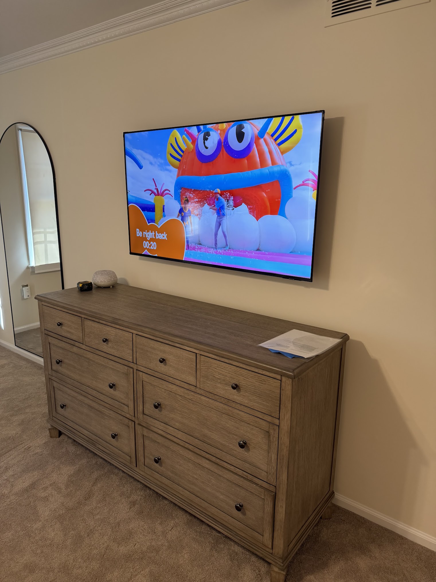 Bedroom TV wall mount installation in Wall NJ by Enjay Improvements