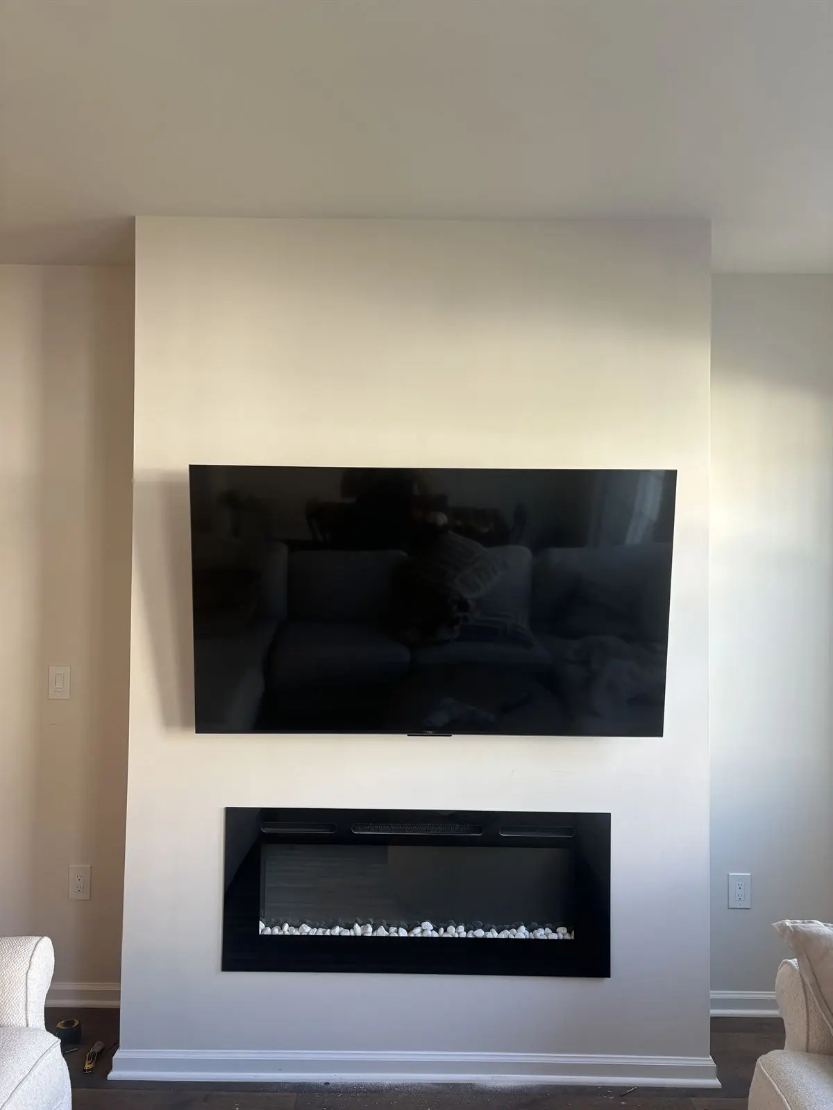 TV above fireplace in Monmouth County NJ