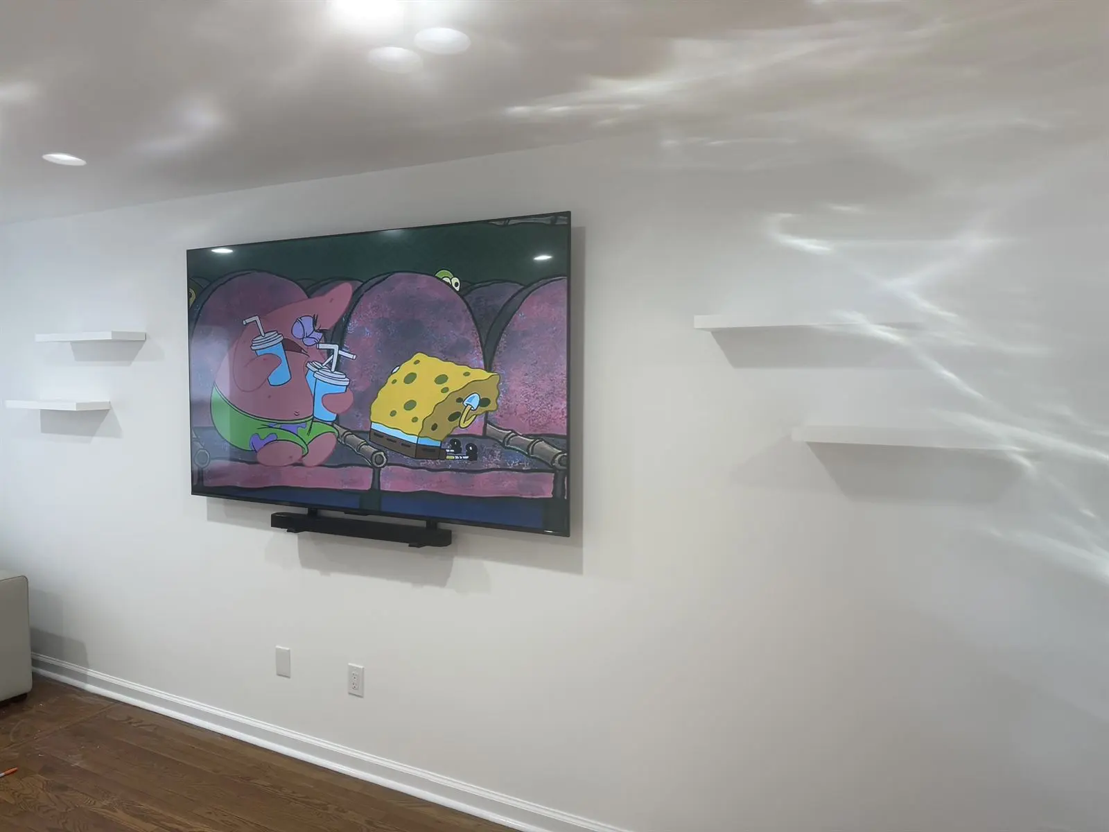 TV and shelves mounted in Monmouth County NJ